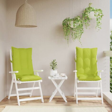 Cojines de silla respaldo alto 2 uds tela Oxford verde brillo vidaXL