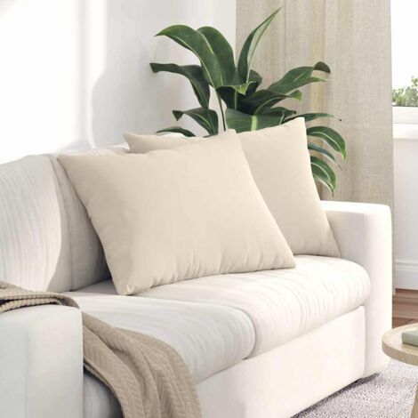 Cojines de sofá 2 pcs Beige 70 x 50 cm tela