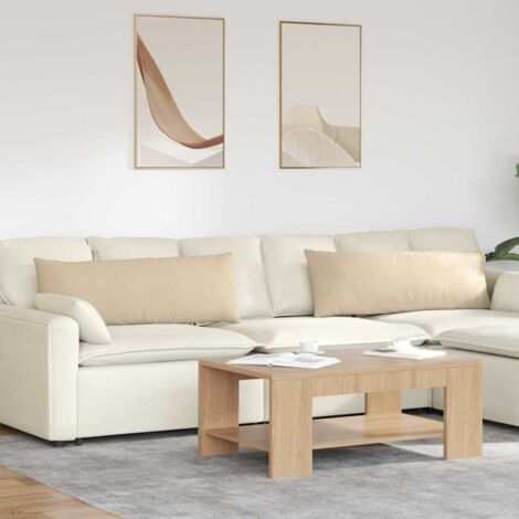 Cojines de sofá 2 pcs Crema 120 x 40 cm tela