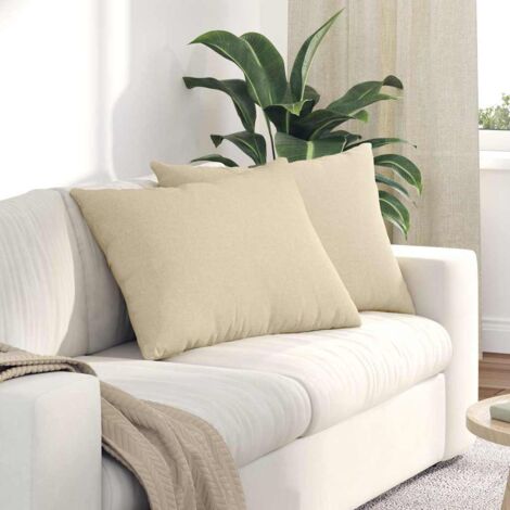 Cojines de sofá 2 pcs Crema 70 x 50 cm tela