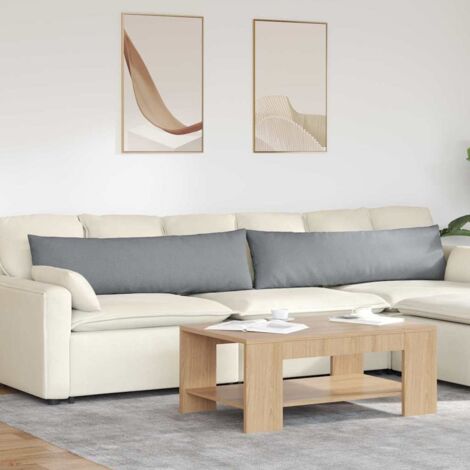 Cojines de sofá 2 pcs Gris Claro 145 x 40 cm tela