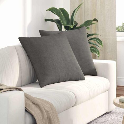Cojines de sofá 2 pcs Gris Claro 80 x 80 cm Tela de pana