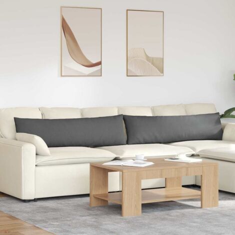 Cojines de sofá 2 pcs Gris oscuro 145 x 40 cm tela