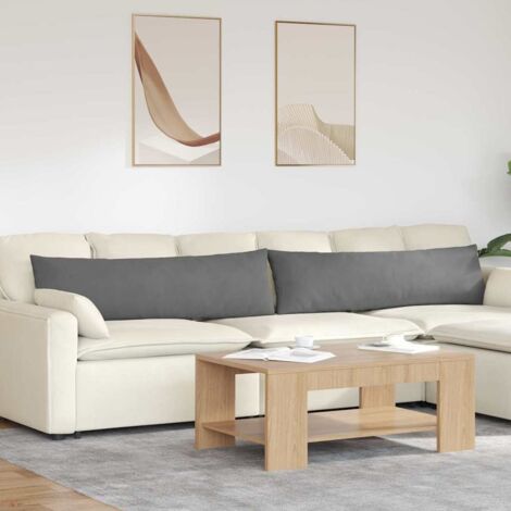 Cojines de sofá 2 pcs Gris oscuro 145 x 40 cm tela