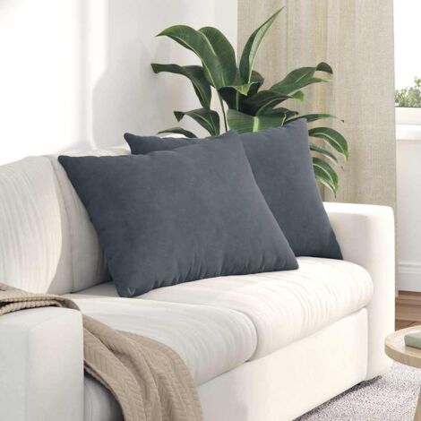 Cojines de sofá 2 pcs Gris oscuro 70 x 50 cm Tela de pana