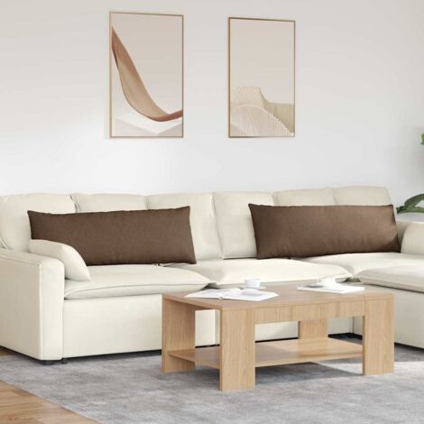 Cojines de sofá 2 pcs Marrón 120 x 40 cm tela