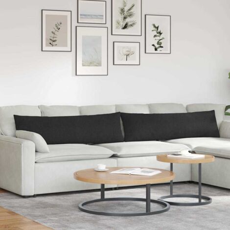 Cojines de sofá 2 pcs Negro 145 x 40 cm tela