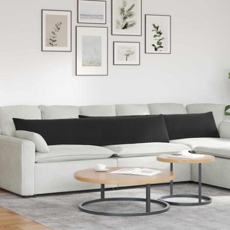 Cojines de sofá 2 pcs Negro 200 x 40 cm Tela de pana