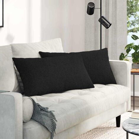 Cojines de sofá 2 pcs Negro 80 x 40 cm tela