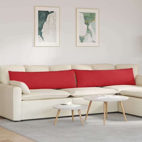 Cojines de sofá 2 pcs Rojo 145 x 40 cm tela
