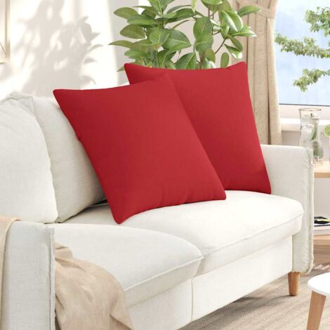 Cojines de sofá 2 pcs Rojo 60 x 60 cm tela