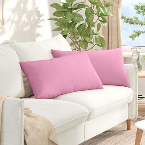 Cojines de sofá 2 pcs Rosa 80 x 40 cm tela