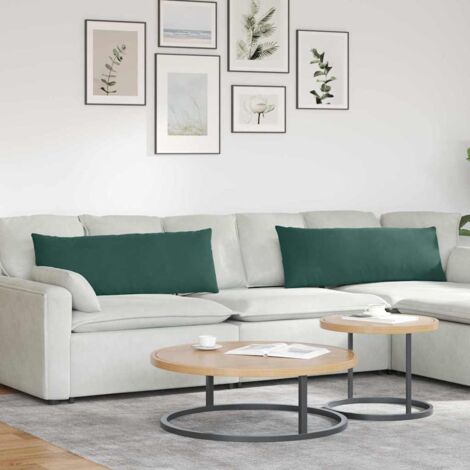 Cojines de sofá 2 pcs Verde oscuro 120 x 40 cm Tela de pana