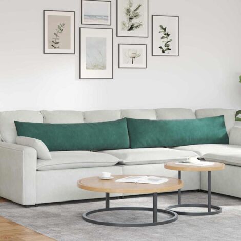Cojines de sofá 2 pcs Verde oscuro 145 x 40 cm Tela de pana