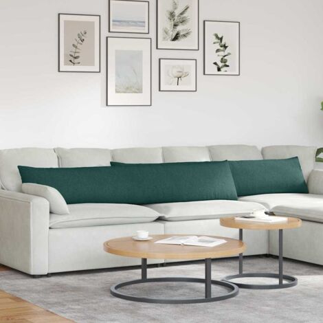 Cojines de sofá 2 pcs Verde oscuro 200 x 40 cm tela
