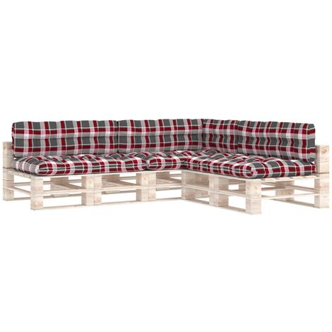 Cojines de sofás de paletas 7 PCS Red Chess estándar