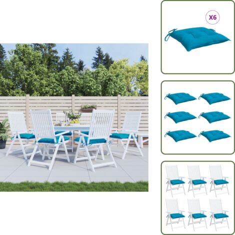 Cojines de tela oxford - vidaXL Cojines de palets de jardín 6 uds tela Oxford azul 50x50x7 cm - Cojines para muebles
