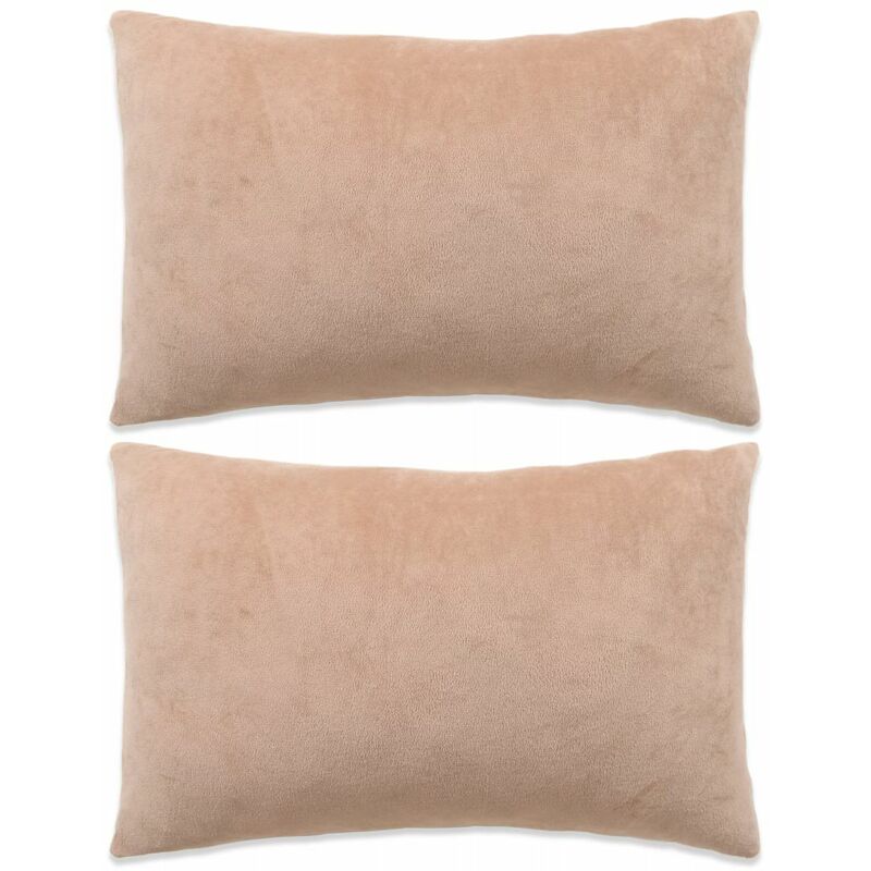 

Cojines de terciopelo 40x60 cm beige 2 unidades