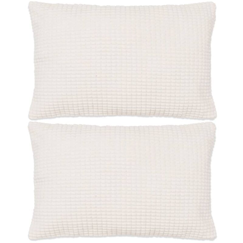 

Cojines de terciopelo 40x60 cm blanco crudo 2 unidades - Crema