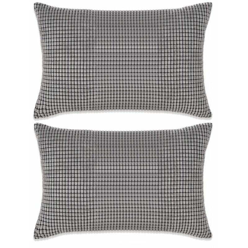 

Cojines de terciopelo 40x60 cm gris 2 unidades