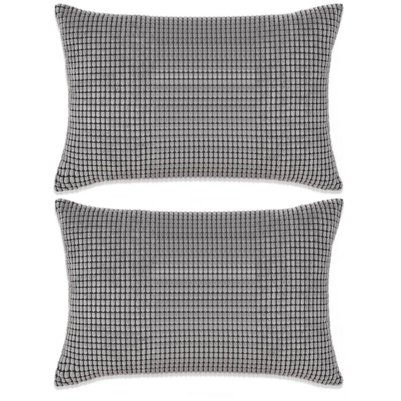 

Cojines de terciopelo 40x60 cm gris 2 unidades - Gris