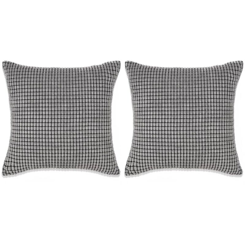 

vidaXL Cojines de terciopelo 45x45 cm gris 2 unidades - Gris