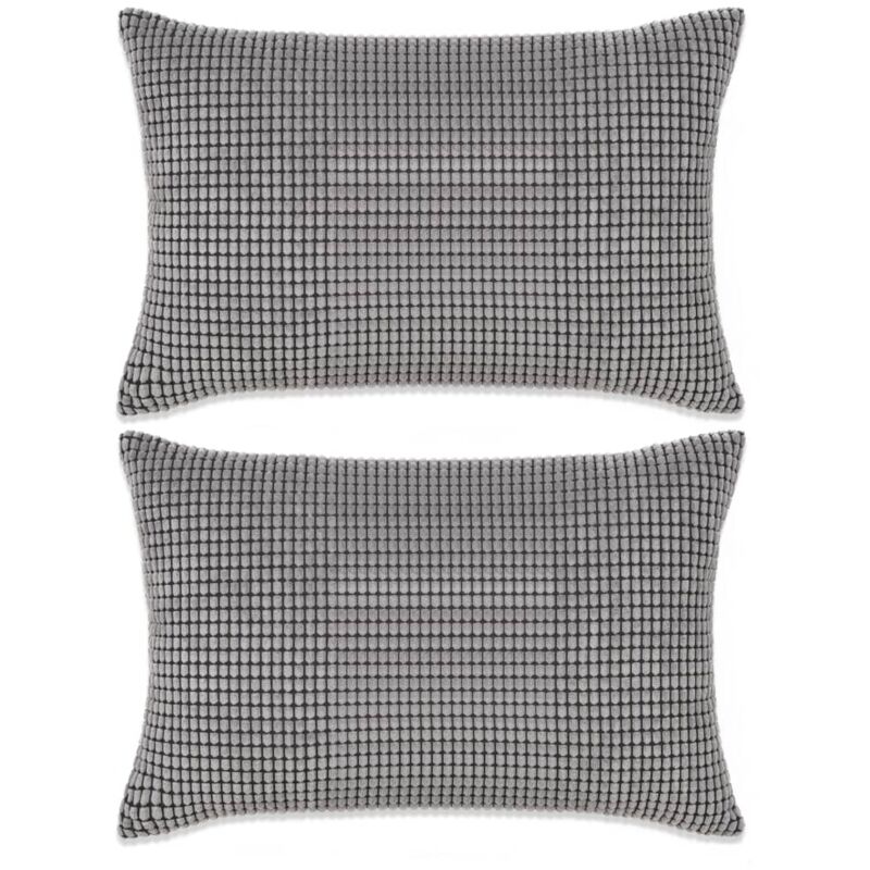 

vidaXL Cojines de terciopelo 40x60 cm gris 2 unidades - Gris