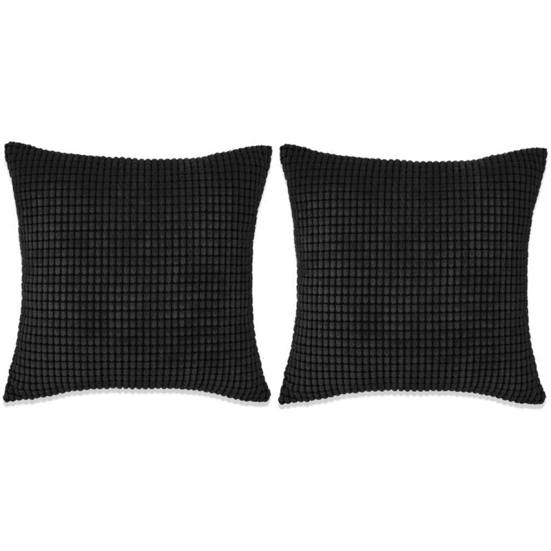 

vidaXL Cojines de terciopelo 45x45 cm negro 2 unidades - Negro