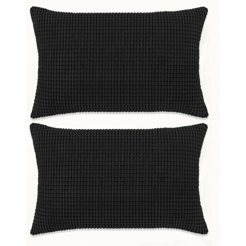 

Cojines de terciopelo 40x60 cm negro 2 unidades