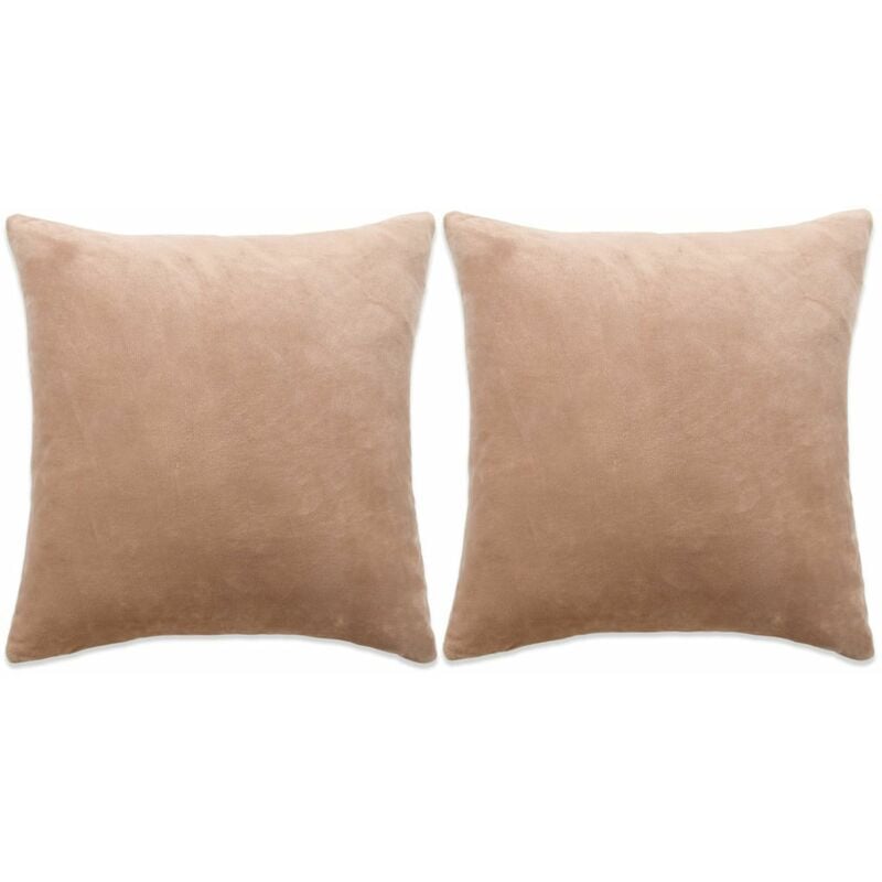 

Cojines de terciopelo 45x45 cm beige 2 unidades