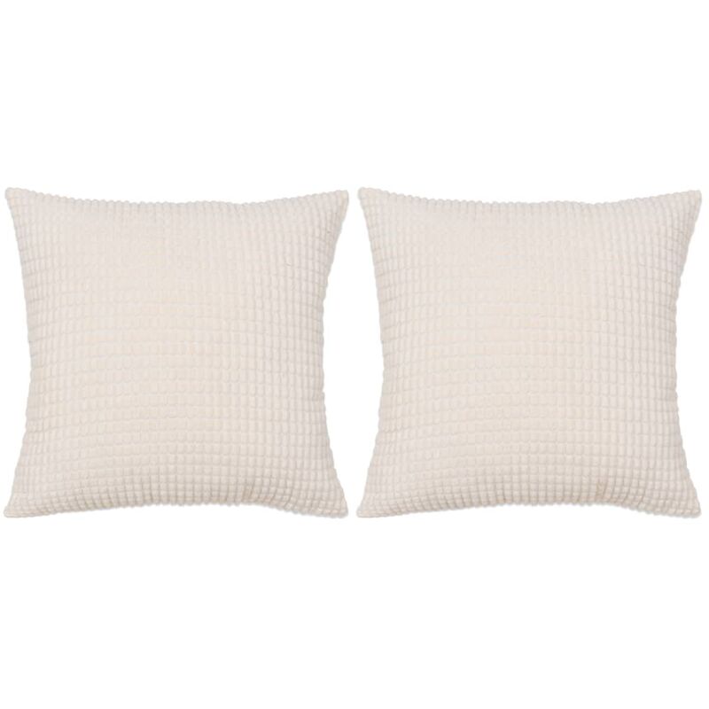 

Cojines de terciopelo 45x45 cm blanco crudo 2 unidades - Crema
