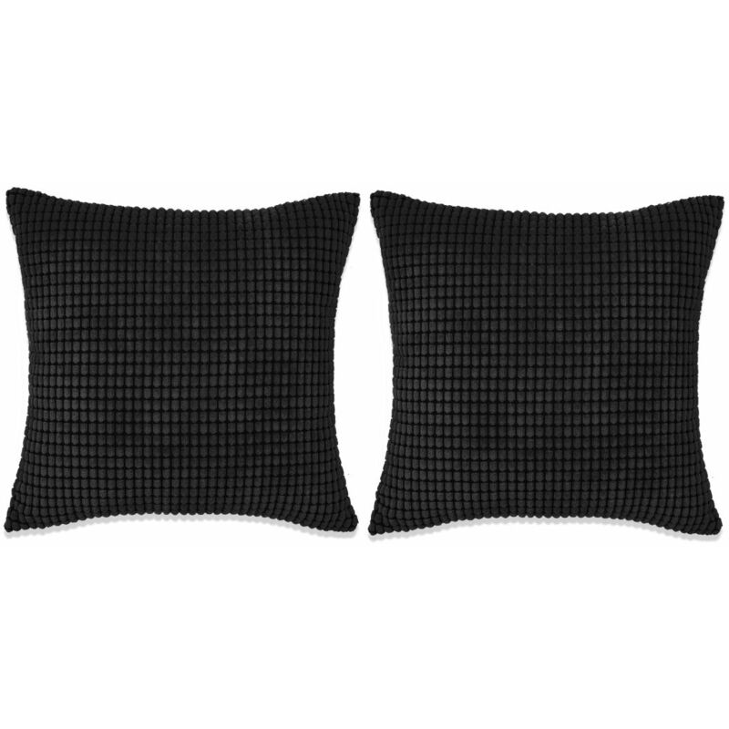 

Cojines de terciopelo 45x45 cm negro 2 unidades