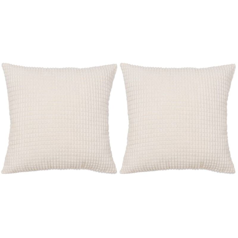 

Cojines de terciopelo 60x60 cm blanco crudo 2 unidades