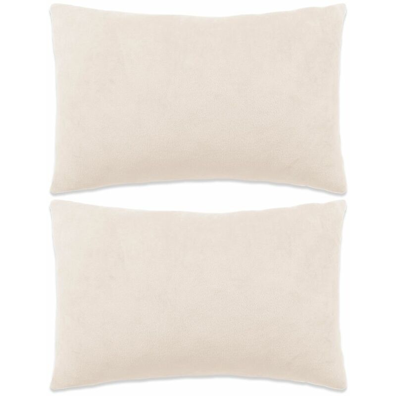 

Cojines de terciopelo blanco crudo 40x60 cm 2 unidades