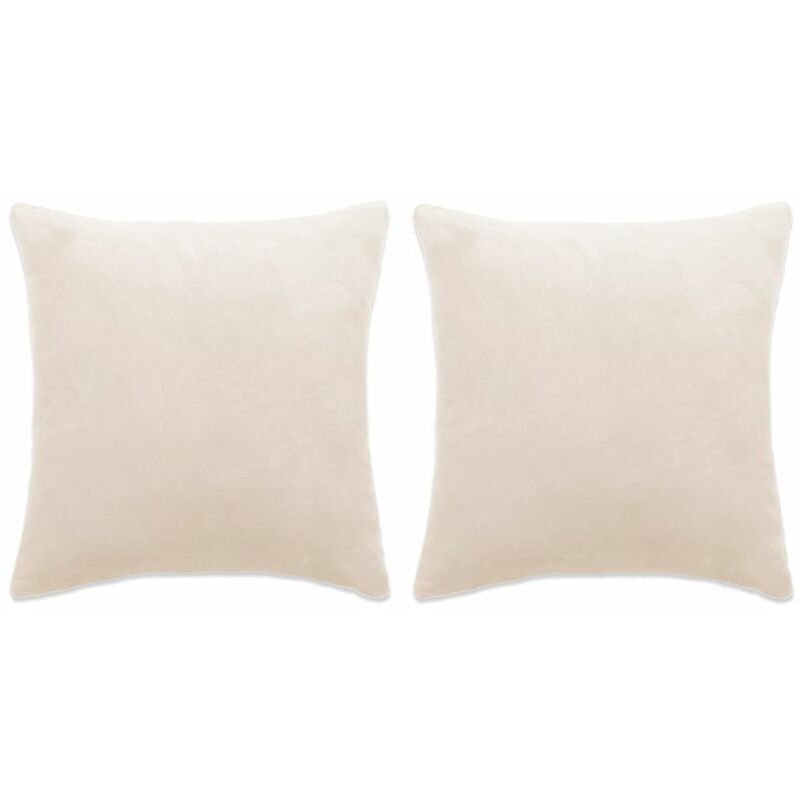 

Cojines de terciopelo blanco crudo 45x45 cm 2 unidades
