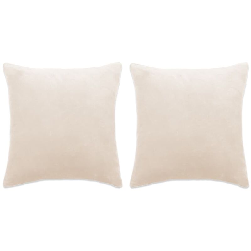 

Cojines de terciopelo blanco crudo 45x45 cm 2 unidades - Blanco