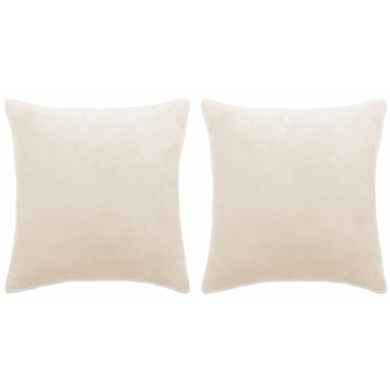 

Cojines de terciopelo blanco crudo 60x60 cm 2 unidades