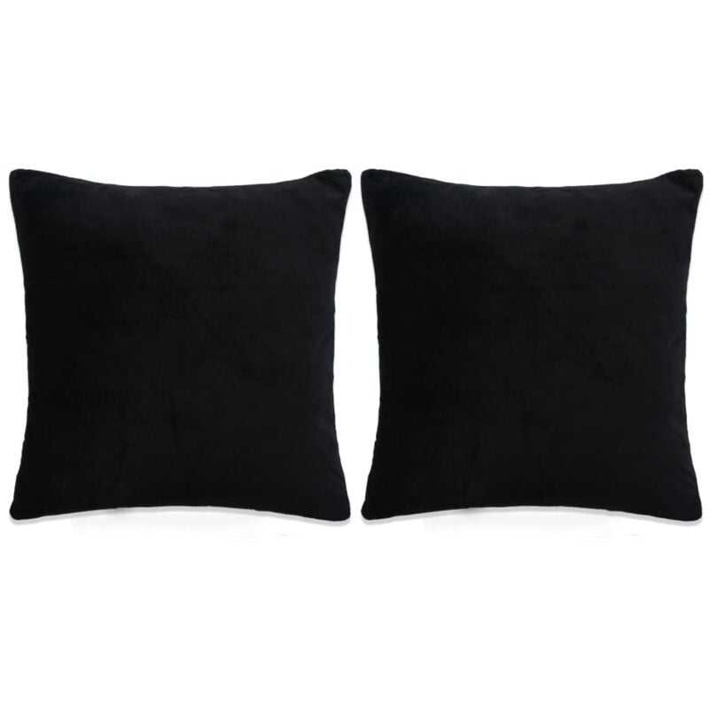 

vidaXL Cojines de tela negros 45x45 cm 2 unidades - Negro