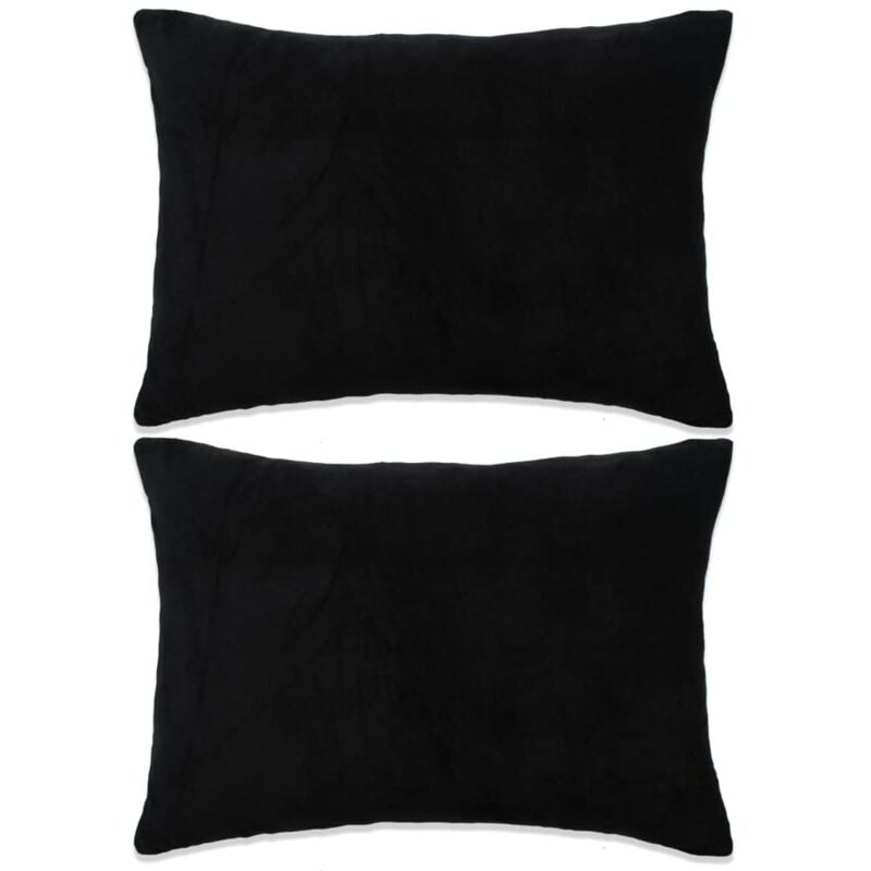 

vidaXL Cojines de tela negros 40x60 cm 2 unidades - Negro