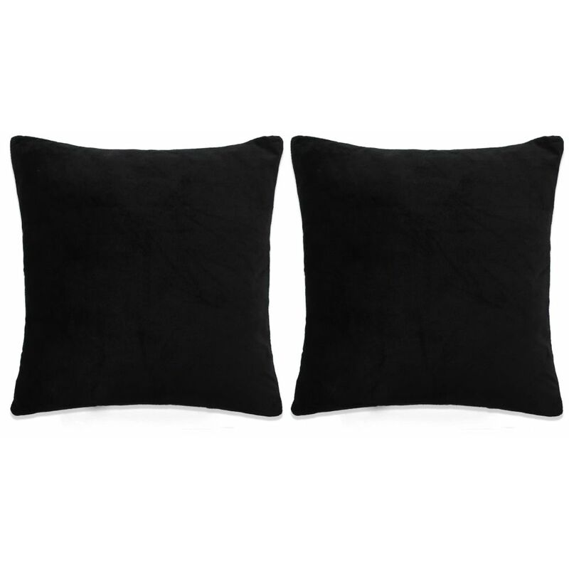 

Cojines de terciopelo negro 45x45 cm 2 unidades
