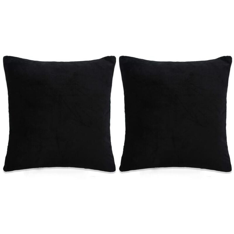 

Cojines de terciopelo negro 45x45 cm 2 unidades - Negro