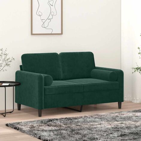 Cojines decorativos 2 uds terciopelo verde oscuro 15x50 cm
