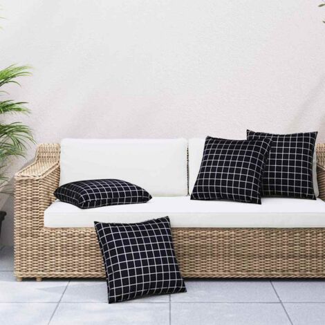 Cojines Esparcidos a cuadros 4 pcs Cuadro Negro 60 x 60 cm