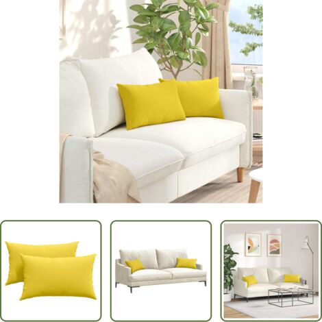 Cojines modernos -  Cojines de sofá 2 pcs Amarillo Claro 50 x 30 cm tela