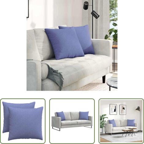 Cojines modernos -  Cojines de sofá 2 pcs Azul jeans 50 x 50 cm tela