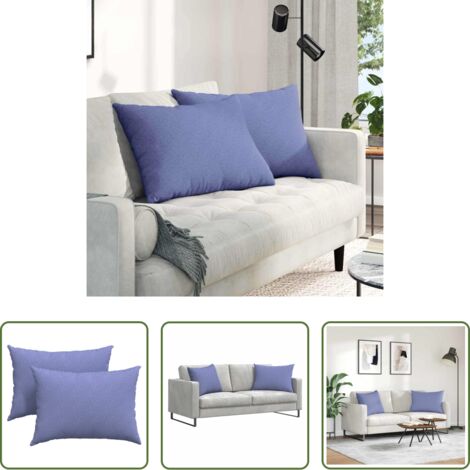 Cojines modernos -  Cojines de sofá 2 pcs Azul jeans 70 x 50 cm tela