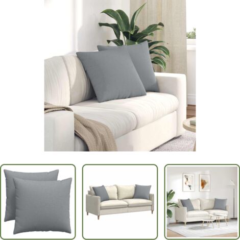 Cojines modernos -  Cojines de sofá 2 pcs Gris Claro 50 x 50 cm tela