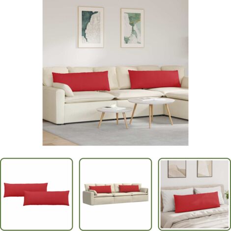 Cojines modernos -  Cojines de sofá 2 pcs Rojo 120 x 40 cm tela