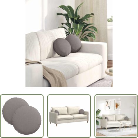 Cojines modernos -  Cojines para asiento 2 pcs Taupé Ø30 x 13 cm tela