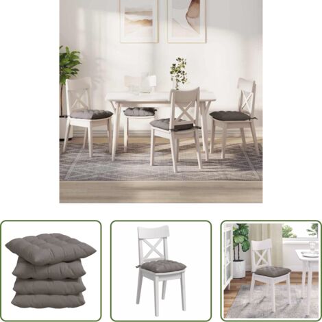 Cojines modernos -  Cojines para asiento 4 pcs Taupé 40 x 40 x 6 cm tela